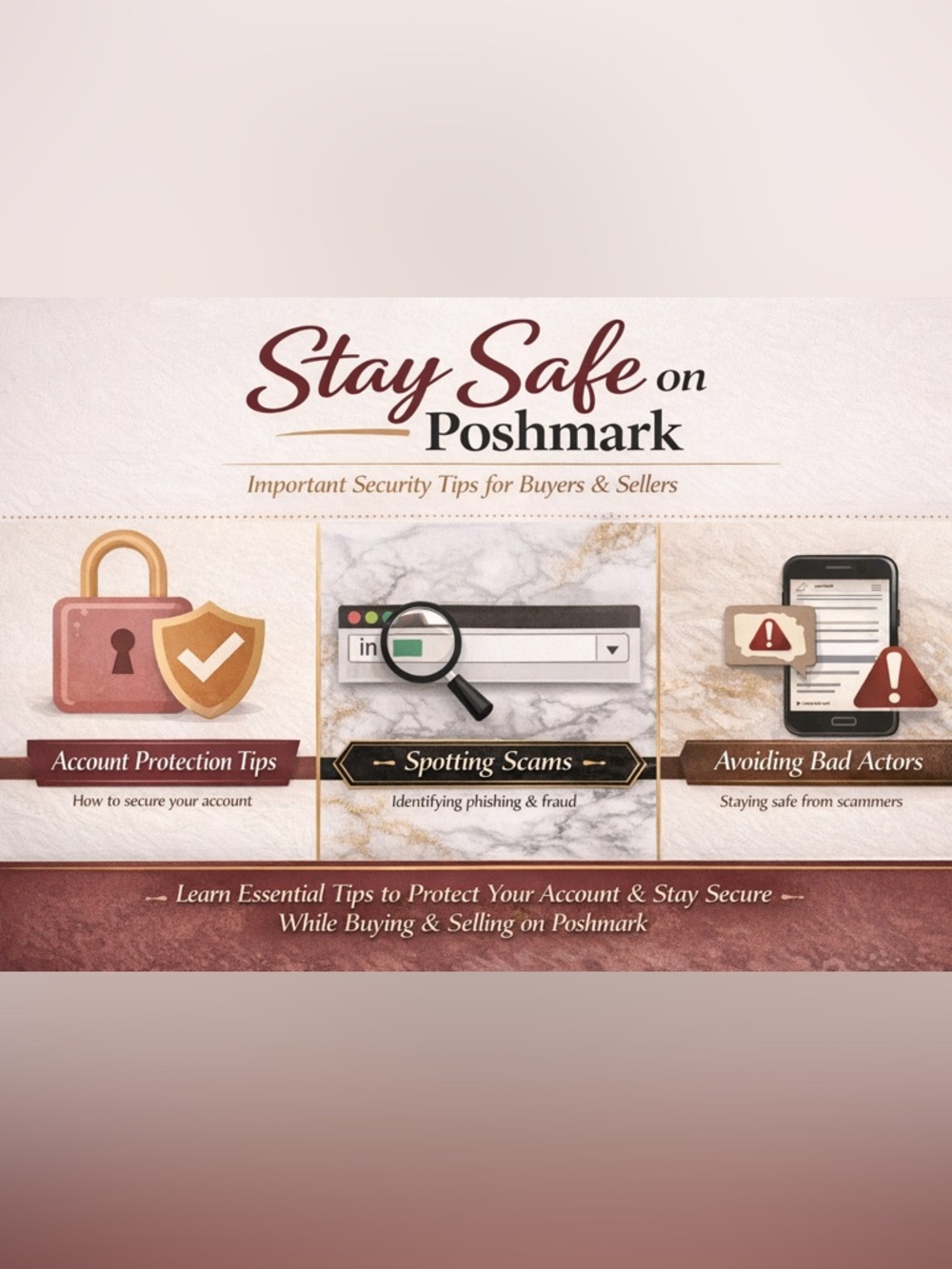 Stay Safe on Poshmark Security Tips Guide Graphic Bundle